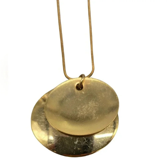 #344 Vintage Monet Gold Tone Necklace and Pendant Women’s Avant-Garde Minimalist - Picture 3 of 5